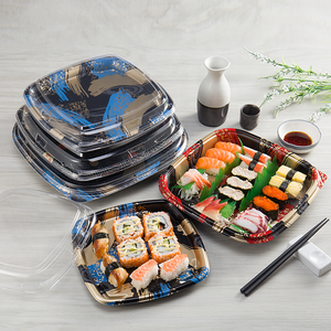 LOKYO takeout meal sushi packaging box takeaway square plastic disposable sushi tray