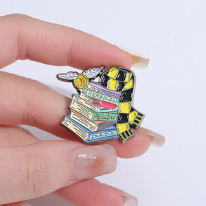 Sming Pins ชุดสะสมหนังสือสุดสร้างสรรค์เข็มกลัดเคลือบลายดอกไม้การ์ดห้องสมุดสุดโรแมนติก - Product Image 6