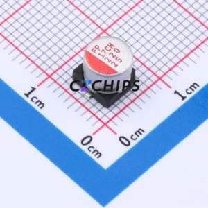 Condensateur solide SMD FP-025ME220M-SSR, D6.3xL5.7mm (Capacité : 22uF) (Précision : 20%) Tension nominale : 25V - Product Image 1