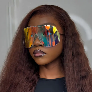 2026 Nieuwe Trends Designer Oversized One Piece Lens Zonnebrillen Dames Heren Steampunk Spijkers Hip Hop Y2K Buiten Reizen Zonnebril - Product Image 2