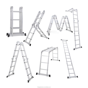 Échelle pliante en aluminium portable à vente chaude, échelle télescopique extensible avec charnière pour le travail à domicile, le jardin, le <span class=keywords><strong>dessin</strong></span>, le toit - Product Image 2