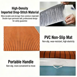 Piattaforma Galleggiante Gonfiabile 8/5ft con Scaletta e Pompa Manuale, Materassino Gonfiabile <span class=keywords><strong>per</strong></span> Acqua, Piattaforma Galleggiante Elettrica - Product Image 5