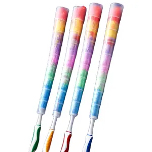 Plumero de microfibra de colores arcoíris flexible con mango de goma plástica para limpieza del hogar