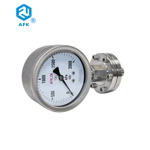 AFK Stainless Steel 316 Threaded Diaphragm Pressure Gauge Dual Scale 2000KPa Axial Eccentric