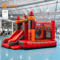 Ceyu Deluxe Station de pompiers gonflable avec toboggan, piscine à balles et aire de jeux pour enfants, idéal pour les fêtes, divertissement extérieur, prix usine, pour jardin