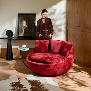 เก้าอี้โซฟาเดี่ยวสไตล์อิตาลีทรงกลมแบบหมุนได้ บีนแบ็กบุนุ่มพิเศษสำหรับห้องนั่งเล่น ใช้สำหรับผู้ใหญ่ - Product Image 4