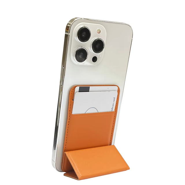 FGX Custom Logo PU Leather Magnetic Card Holder Foldable Kickstand Multi Card Slots Phone Wallet Corporate Promotional Gifts