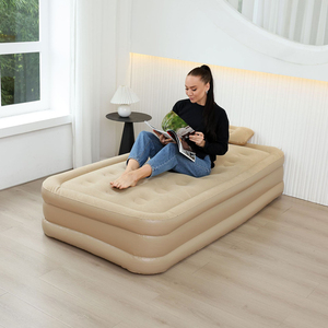 Lit pneumatique autogonflant personnalisé en usine avec pompe intégrée, lit gonflable pliable pour dormir, <span class=keywords><strong>matelas</strong></span> pneumatique à flocage en PVC - Product Image 2