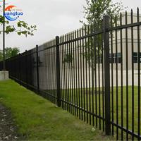 Nouveau 6ftx8ft Jardin Noir Clôture En Métal Haute Sécurité Antirouille En Acier Galvanisé Portes D'allée 2.4m Largeur Cadre En Fer pour La Maison