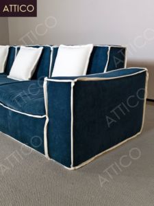 Canapé moderne en mousse bleu trois places en <span class=keywords><strong>tissu</strong></span> en boîte pour la maison meubles d'emballage sous vide canapé compressé <span class=keywords><strong>magique</strong></span> de salon - Product Image 5