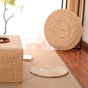 Futon en rotin tissé à la main, tapis de yoga, siège <span class=keywords><strong>rond</strong></span> en paille épaisse, <span class=keywords><strong>coussin</strong></span> de siège en paille tissée - Product Image 4