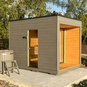 Factory Custom Sold <strong>Sauna</strong> <strong>Dome</strong> Luxury 4-6 Person Cubic Solid Indoor <strong>Sauna</strong> with Shower Modern Design Includes Stove Heating - Product Image 6