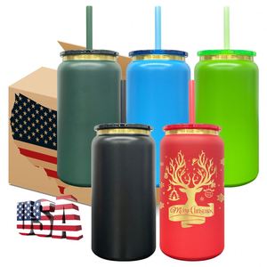 25 Pack Custom logo Christmas Xmas Gold 16oz Stainless Steel Vacuum <b>Insulated</b> Can Tumbler <b>Mugs</b> for Laser Engraving - Product Image 1