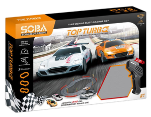 1:43 quy mô khe cắm đua thiết lập điều khiển từ xa xe với đèn đôi đua bài hát tay điều khiển bao gồm - Product Image 1