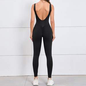 Nude Peach Butt Backless Fitness Yoga Body pour les femmes Hot Gym Sports Jumpsuit One Piece Set - Product Image 1