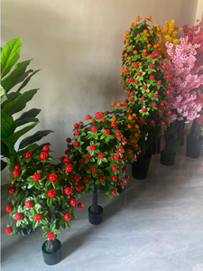 Bonsái Artificial <span class=keywords><strong>de</strong></span> Flor <span class=keywords><strong>de</strong></span> Durazno, Árbol <span class=keywords><strong>de</strong></span> Flor <span class=keywords><strong>de</strong></span> Durazno Artificial para Hotel, Planta Verde Simulada <span class=keywords><strong>de</strong></span> Plástico, Bonsái <span class=keywords><strong>de</strong></span> Fruta Artificial <span class=keywords><strong>de</strong></span> Bambú - Product Image 3