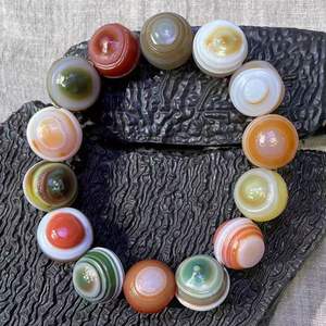 Toptan doğal Alxa Gobi ham taş akik boncuk bilezik abartılı boncuk ile Unisex kristal terapi hazine bilezik için - Product Image 4