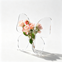 Vase en acrylique moderne minimaliste créatif en forme de papillon, décoration d'intérieur pour le salon ou la table à manger