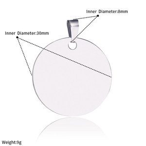 Logo personnalisé gravé en acier inoxydable blanc métal breloques étiquette d'identification anti-perte or argent pendentif pour <span class=keywords><strong>bricolage</strong></span> collier bracelet - Product Image 5