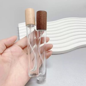 Mini 10ml 15ml 20ml 30ml vuông tròn thủy tinh Nước Hoa Phun chai bơm lại nước hoa phun nắp gỗ vít nắp đánh bóng khuếch tán - Product Image 4