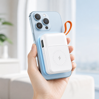 Batería Externa Magnética Personalizada de 10000 mAh, Carga Rápida de 22.5 W, Carga Inalámbrica de 15 W, Paquete de Batería Portátil con Cables de Carga Integrados