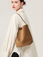 Sac fourre-tout en cuir véritable et daim, surface douce, grande capacité, sac à main à bandoulière, sac à main polyvalent pour les déplacements quotidiens pour femmes