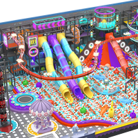 Aoleao Grande aire de jeux intérieure sur le thème du néon |   Équipement de parc d'attractions multifonctionnel personnalisé pour enfants |    Certifié ASTM/EN1176