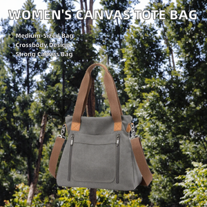 Bolso Tote Mediano de Lona Eternal Eagle para Mujer con Cierre de Cremallera, Asa Larga y Correa para Hombro - Ideal para Fiestas, Compras y Uso Casual Cruzado - Product Image 2