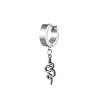 Différents Types de forme unisexe couleur noire boucle d'oreille en acier inoxydable pour femmes hommes boucle d'oreille Punk gothique