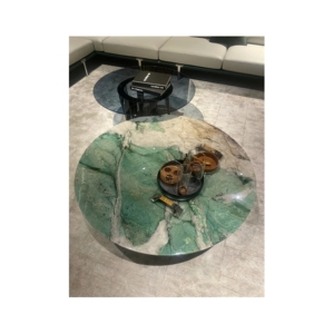 <span class=keywords><strong>Tavolo</strong></span> da Pranzo di Lusso in Pietra Naturale Personalizzato, Rettangolare Verde in Cristallo di Fuchsite e Quarzite, <span class=keywords><strong>Senza</strong></span> Base a Piedistallo - Product Image 6