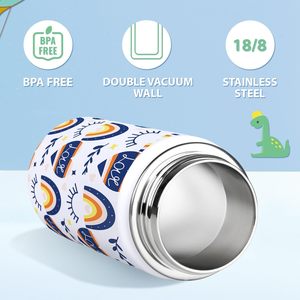 Borraccia Termica per Bambini in Acciaio Inox con Motivi Cartoon, Bottiglia per Bevande da Esterno con Cannuccia Ribaltabile - Product Image 2