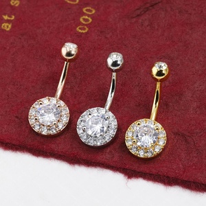 <span class=keywords><strong>Piercing</strong></span> all'<span class=keywords><strong>Ombelico</strong></span> in Acciaio Chirurgico 316L con Zirconi CZ Rotondi, Gioiello per il Corpo Ipoallergenico in <span class=keywords><strong>Argento</strong></span>, Oro e Oro Rosa - Product Image 4
