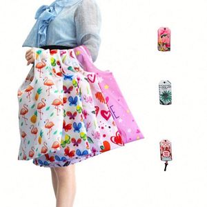 Bolsa de Compras Plegable Ecológica Personalizada con Logotipo, Fabricada en Poliéster RPET 190D, Reutilizable, Lavable, para Almacenamiento de Comestibles - Product Image 1