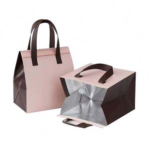 กระเป๋าเก็บความเย็นแบบพกพา  วัสดุผ้าไม่ทอเคลือบฟอยล์สีเงิน  สำหรับใส่กลับบ้าน  กันน้ำ  เก็บอุณหภูมิได้ดี  ขนาดเล็ก  พร้อมโลโก้สั่งทำพิเศษ - Product Image 5