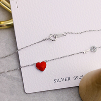Collier en argent 925 avec zircone cubique pour femme, plaqué rhodium, pendentif cœur en zircone, fournisseur en gros