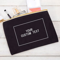 Pochette zippée en coton écologique personnalisée, petite, pour maquillage, en toile de coton rose, avec logo