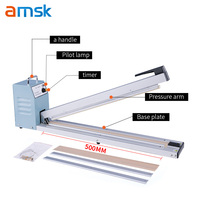 FS-500 semi-automatique électrique scellant Portable chaleur impulsion Machine scellant Film plastique Kraft papier chimique sacs de produits chimiques
