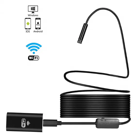 Cheap price 6 LED Light WiFi Borescope Waterproof IP67 android endoscope Semi-Rigid cable Endoscope for Android