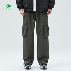 Pantaloni da <span class=keywords><strong>lavoro</strong></span> <span class=keywords><strong>a</strong></span> vita media Casual da uomo primavera pantaloni Cargo in tessuto di Nylon e cotone all'ingrosso - Product Image 5