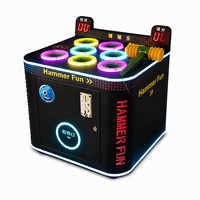 Machine de jeu d'arcade Hammer Fun Whack a Mole à monnayeur avec trous lumineux LED et détection de mouvement pour centres d'amusement pour enfants