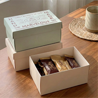 Boîte cadeau en papier pastel à impression vintage personnalisée, boîte rigide pliable pour emballer des friandises, des biscuits, du chocolat, des cadeaux de mariage