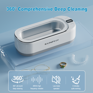 Nettoyeur à Ultrasons 350 ml, Réservoir en Acier Inoxydable <span class=keywords><strong>pour</strong></span> Bijoux, <span class=keywords><strong>Lunettes</strong></span>, Montres, Bagues, Colliers, <span class=keywords><strong>Appareil</strong></span> de Nettoyage Domestique - Product Image 2