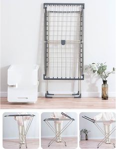 Folding Electric Heated <b>Clothes</b> Drying <b>Rack</b> Temperature Controller 9-Hour Timer Portable Winged Design for Indoor Balcony Use - Product Image 4