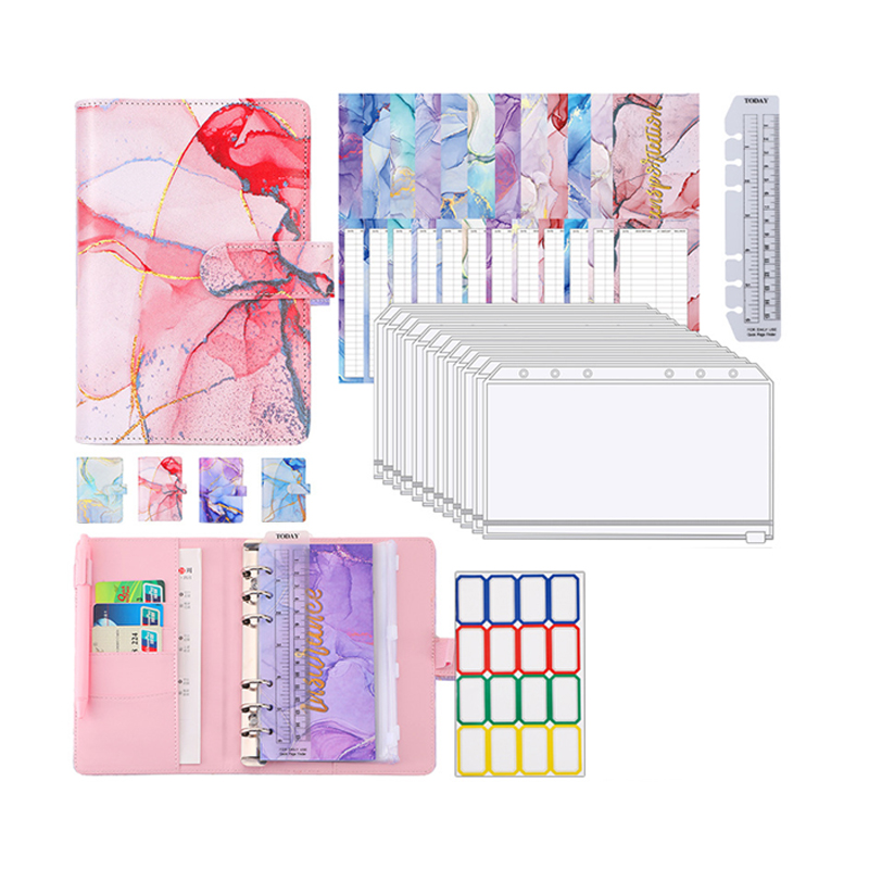 Мраморные цветные конверты Joytop A6 на молнии для планирования денег, денег