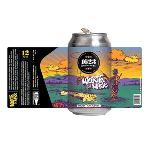 Personalizado Metal Cerveja Pode Embalagem Rótulos Design De Logotipo Impressão, impermeável Etiqueta Bopp Rolo Para A Cerveja Pode