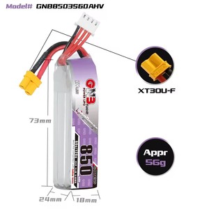 Batería GAONENG GNB FPV 850mah 3S 11.4V 60C XT30 LiPo de Alto Voltaje para Drones y Coches <span class=keywords><strong>RC</strong></span>, Versión Mejorada Compatible - Product Image 3