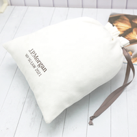 Sacs à cordon de serrage en mousseline sergé écologique, emballage blanc, ensemble de poussière, pochette 100% coton, écran, emballage cadeau