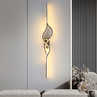 Applique Murale LED Nordique Minimaliste Moderne, Corps en Fer Luxueux, Éclairage de Fond pour Canapé, Art Mural pour Chambre et Salon