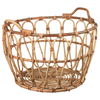 Meilleur Choix Panier en Rotin Tressé à la Main à Maille Ouverte Écologique avec Poignées Couleur Naturelle Taille Personnalisable Décoratif Multi-Usages