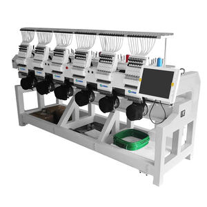 เครื่องปักดิจิตอลอุตสาหกรร<span class=keywords><strong>ม</strong></span> 6 หัว 12/15 เข็ม 1200 รอบต่อนาที สำหรับปักห<span class=keywords><strong>ม</strong></span>วกและเสื้อยืด - Product Image 1